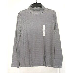 Croft & Barrow Women's Essential Long-Sleeve Mockneck Top Size XL, Navy NWT